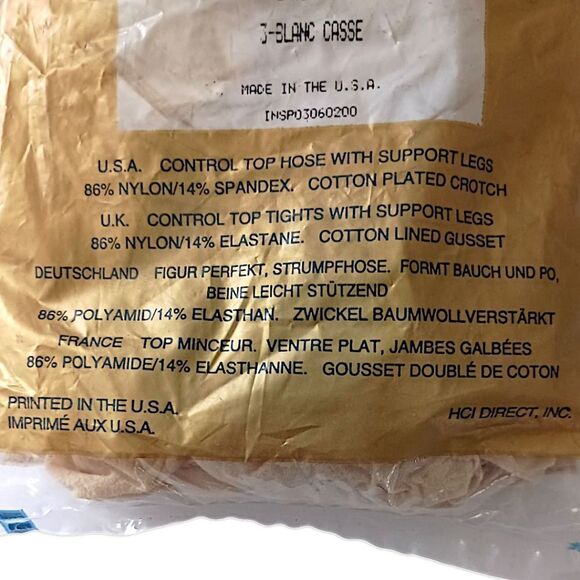 Silkies Control Top Pantyhose Large White Vintage Made In USA Stockings Tights - Picture 4 of 15